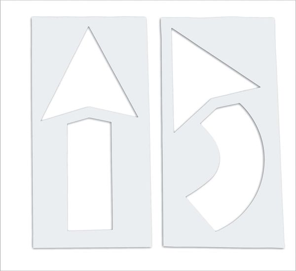 Pavement Stencil, 42 in, Arrow Kit, 1/16