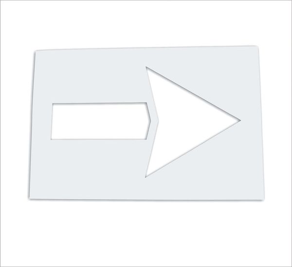 Pavement Stencil, 60 in, Strght Arrow, 1/8
