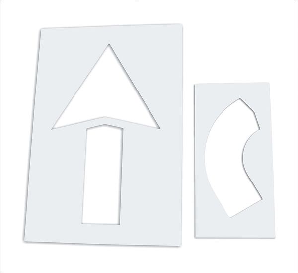 Pavement Stencil, 60 in, Arrow Kit, 1/16