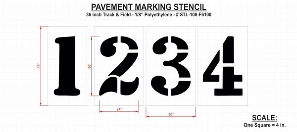 Athletic Stencil, Track & Field, 36 in, 1/8