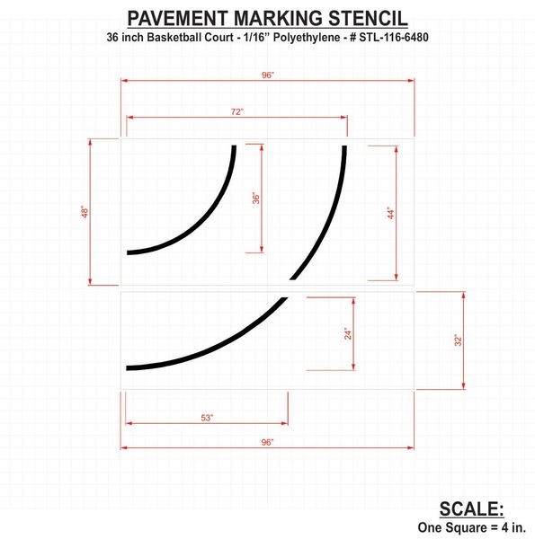 Athletic Stencil, Basketball, 36 in, 1/16