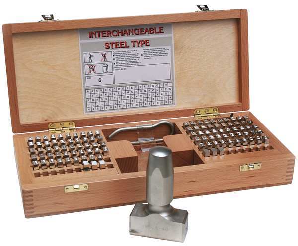 Sharp Face Stamp Kit, 3/16in H, Gothic, 51069RF