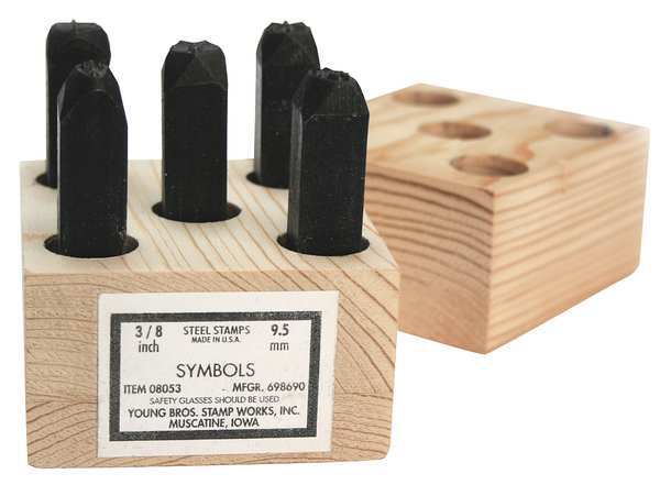 Symbol Set, 5/16in H, Gothic, Steel