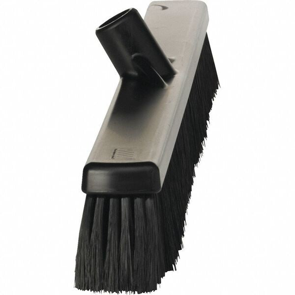 24 in Sweep Face Broom Head, Soft, Synthetic, Black