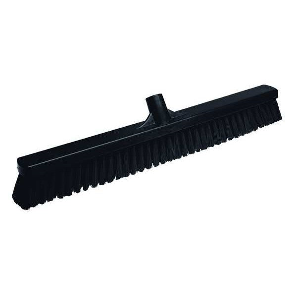24 in Sweep Face Broom Head, Soft, Synthetic, Black
