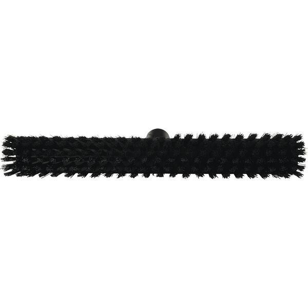 16 in Sweep Face Combo Floor Broom Head, Soft/Stiff Combination, Synthetic, Black
