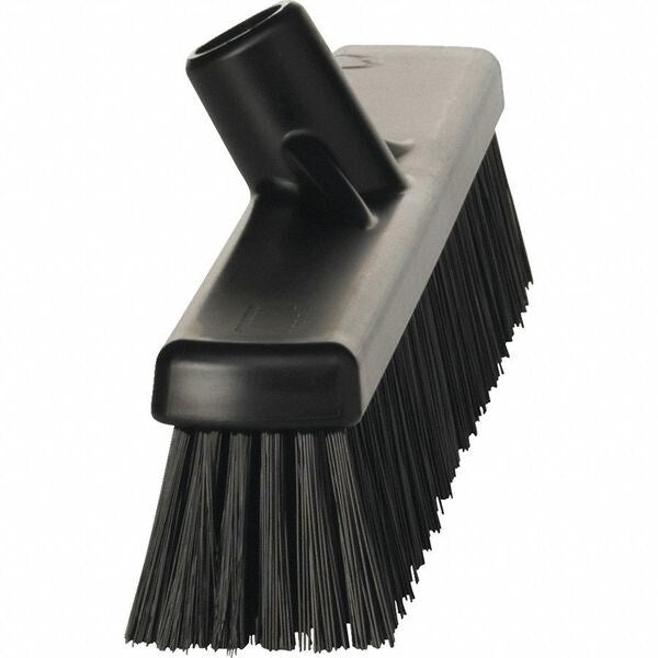 16 in Sweep Face Combo Floor Broom Head, Soft/Stiff Combination, Synthetic, Black
