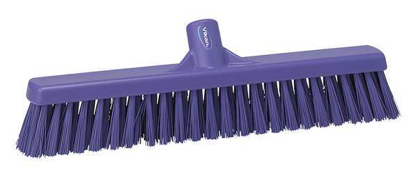 16 in Sweep Face Broom Head, Medium, Synthetic, Purple