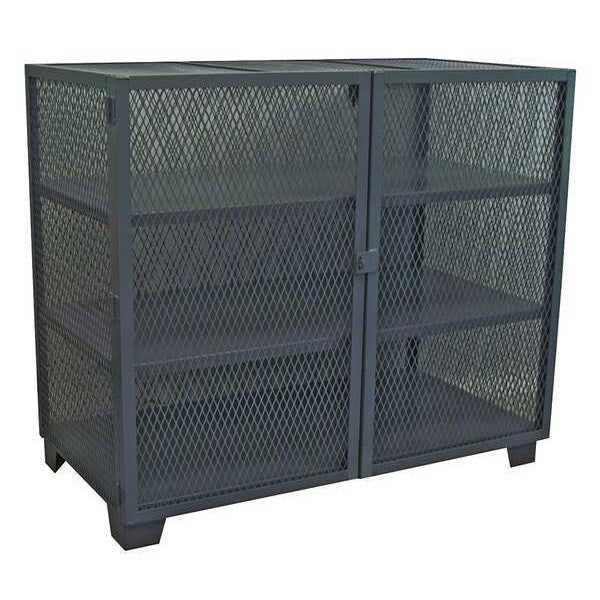 12 ga. Steel Storage Cabinet, 48 in W, 54 in H, Stationary