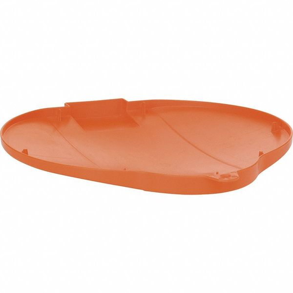 Round Pail Lid, 12 1/4 in Dia, Orange, Polypropylene