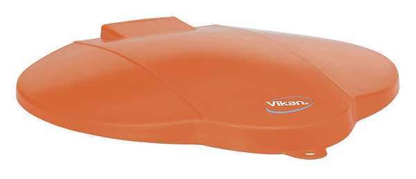 Round Pail Lid, 12 1/4 in Dia, Orange, Polypropylene