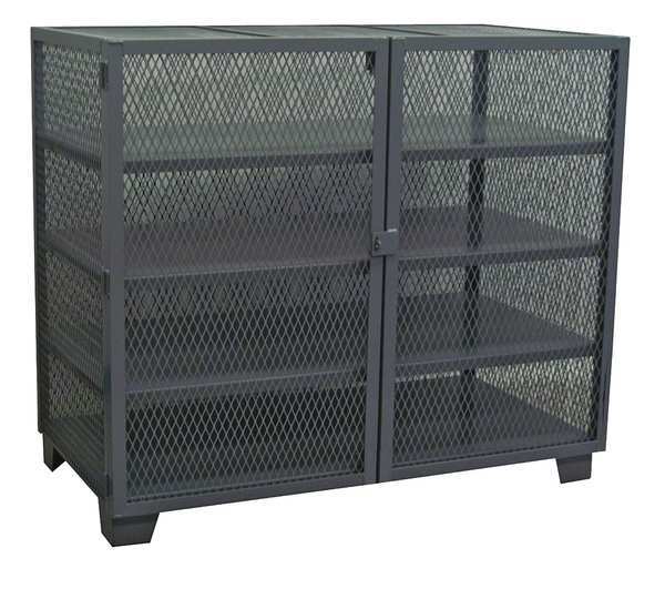 12 ga. Steel Storage Cabinet, 60 in W, 54 in H, Stationary