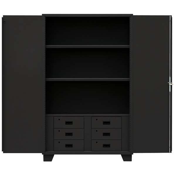 14 ga. Steel Storage Cabinet, 60 in W, 78 in H, Stationary