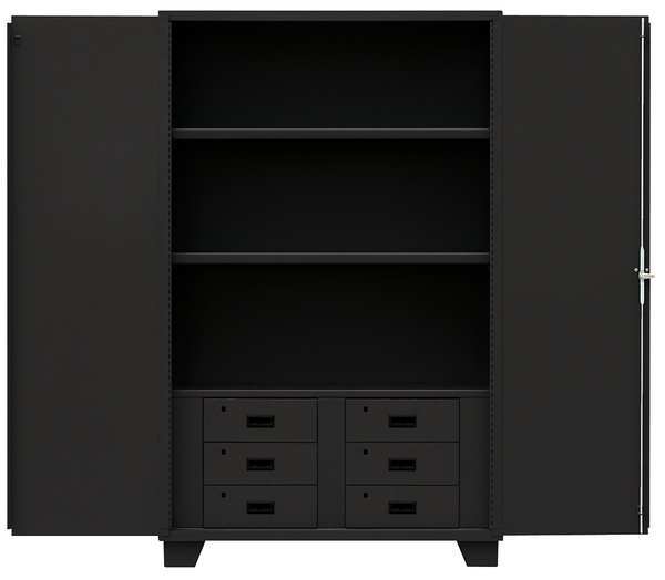 14 ga. Steel Storage Cabinet, 48 in W, 78 in H, Stationary