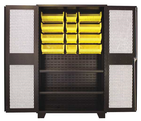 Extra-Heavy Duty Bin Cabinet, 48 in W, 78 in H, 24