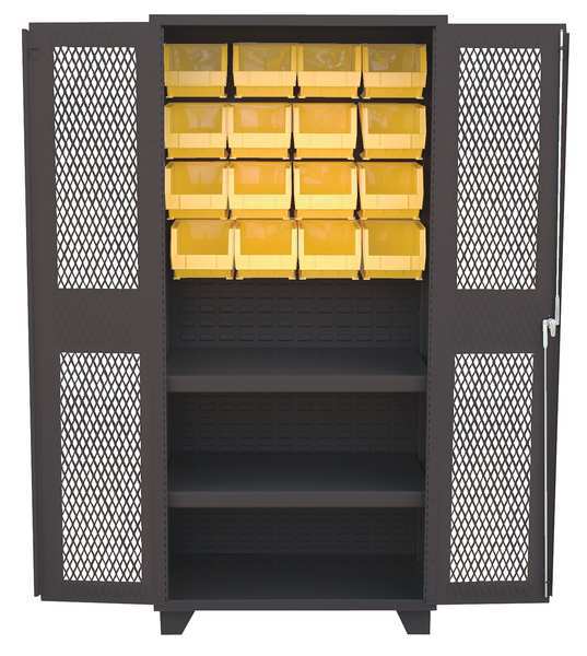 Extra-Heavy Duty Bin Cabinet, 36 in W, 78 in H, 24