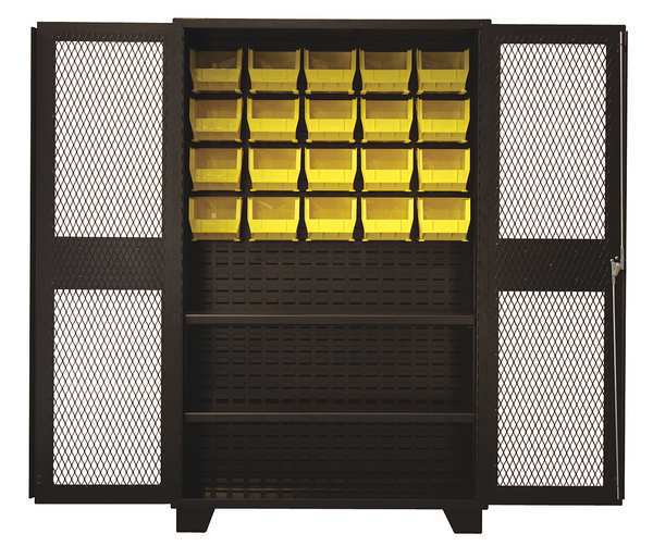 Extra-Heavy Duty Bin Cabinet, 48 in W, 78 in H, 24