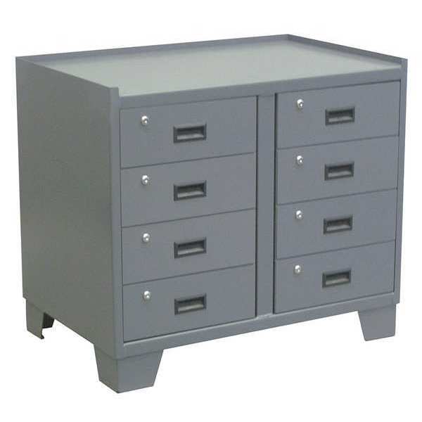 14 ga. Steel Storage Cabinet, 36 in W, 33 in H, Stationary