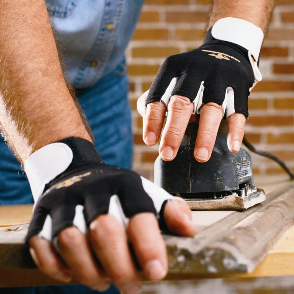 Anti-Vibration Gloves, L, Black/White, PR