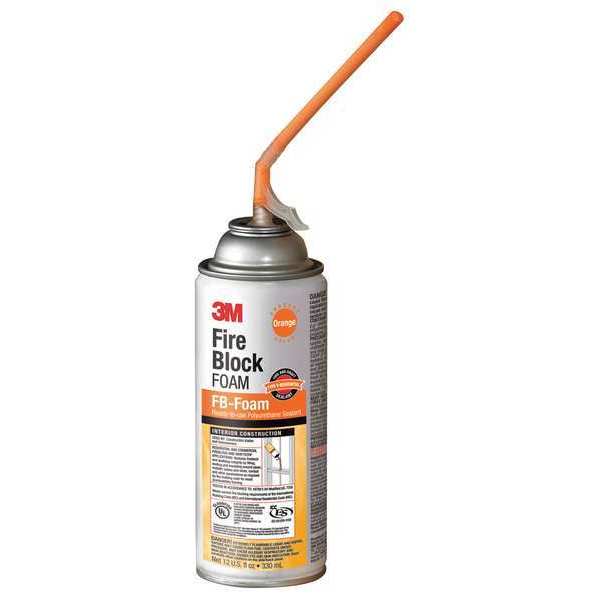 Fire Block Foam, Aerosol, Orange, Polyurethane Foam, Self-Leveling, 12 oz
