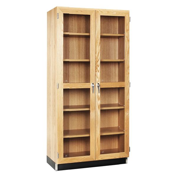 Red Oak Storage Cabinet, 36 in W, 84 in H