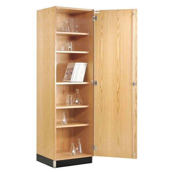 Red Oak Storage Cabinet, 24 in W, 84 in H