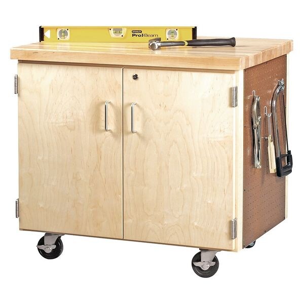 Maple Mobile Storage Cabinet, Shelving