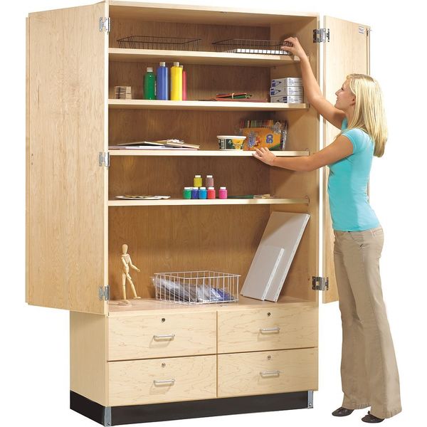 Maple Storage Cabinet, 48 in W, 84 in H