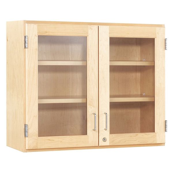 Red Oak Clear View Storage Cabinet, 36 in W, 30 in H