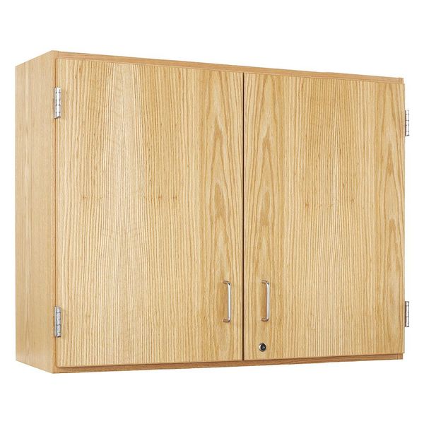 Red Oak Wall Storage Cabinet, 48 in W, 30 in H