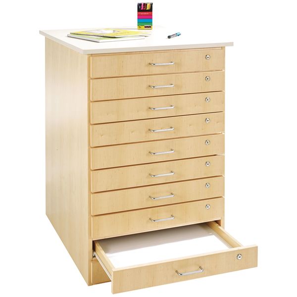 Maple Storage Taboret, 24-1/4 in W, 40-1/4 in H