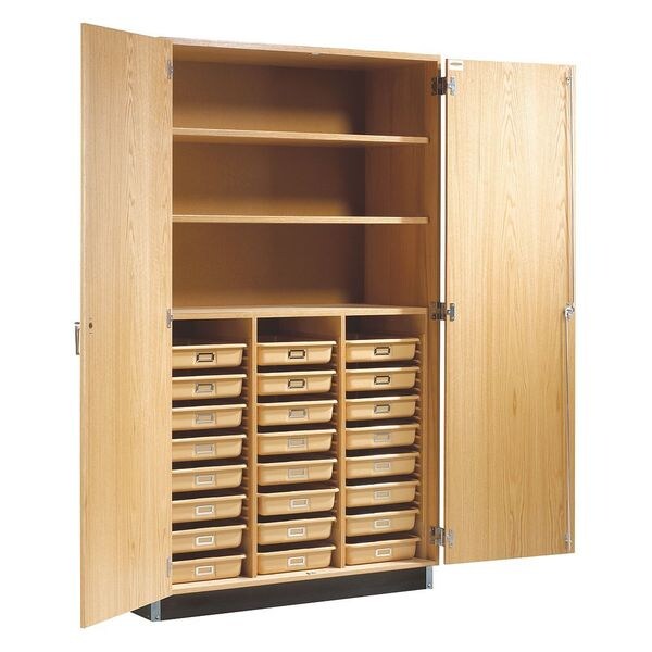 Red Oak Storage Cabinet, 48 in W, 84 in H