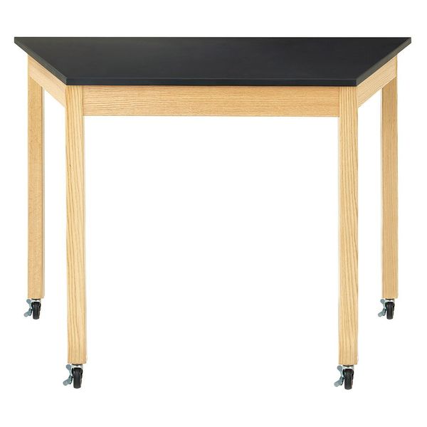 Trapezoid Trapezoid Table, Casters, 24