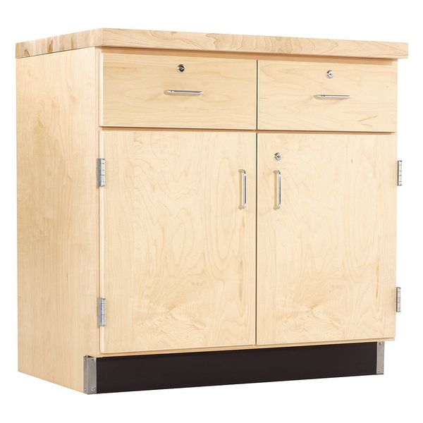 Red Oak Storage Cabinet, 36 in W, 35 in H