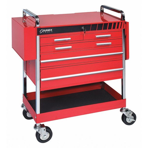 16 ga. Steel Rolling Tool Cabinet, 5 Shelves