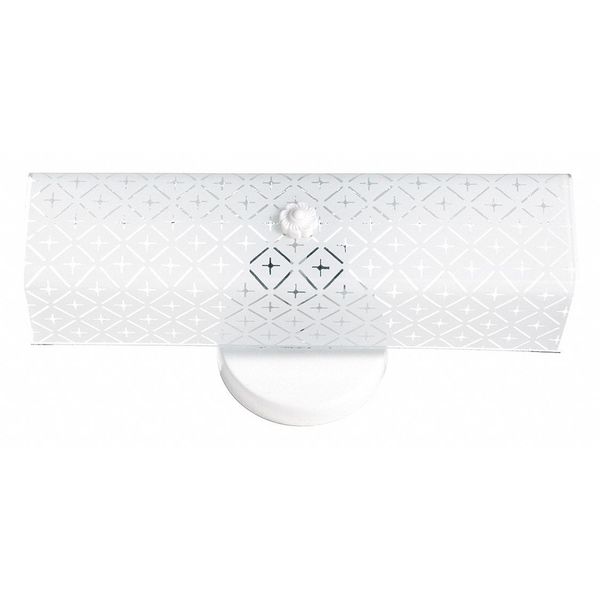 2 Light 14 in. Vanity Diamond in. U in. Channel Glass White