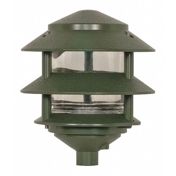 Pagoda Garden Fixture Small Hood 1 light 2 Tier Green Finish