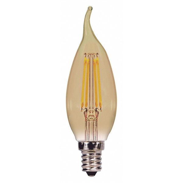 3.5W Flame CFA LED Amber Candelabra 2200K 300Ls 120V