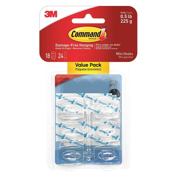 Mini Clear Hooks Value Pack, PK12
