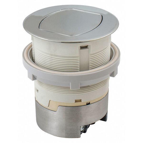 15A Kitchen Counter, Receptacle, Flush Chrome, Kit