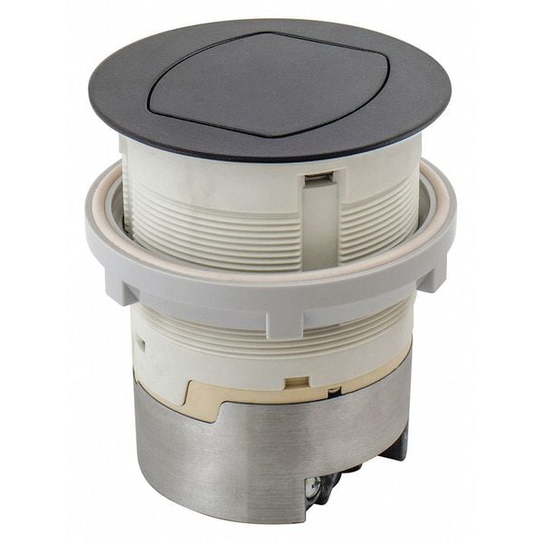 Ktcn Cntr, Receptacle, Flush Black, 15A Kit