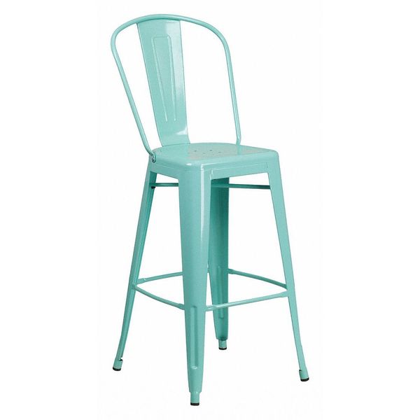 Mint Metal Outdoor Stool, 30