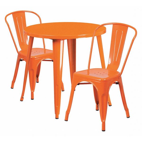 Round Orange Metal Set, 30RD, 30