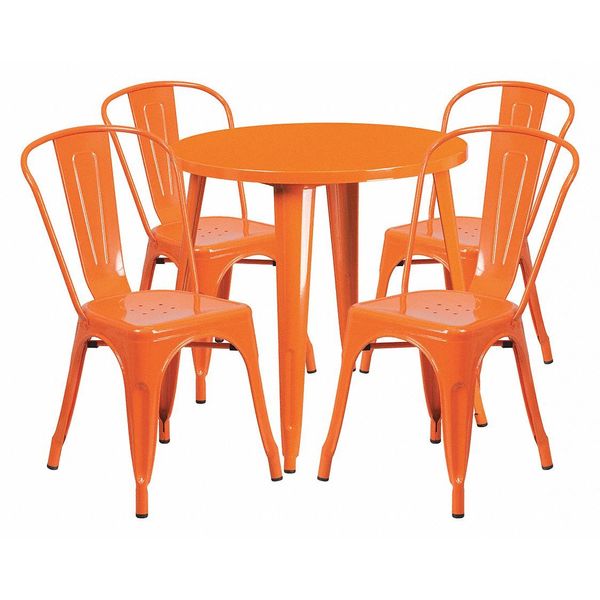Round Orange Metal Set, 30RD, 30
