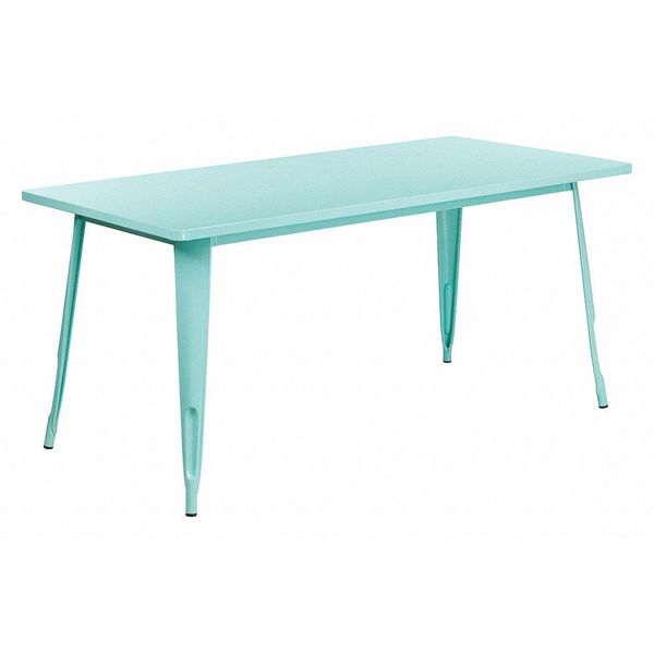 Rectangle Mint Green Metal Table, 31-1/2
