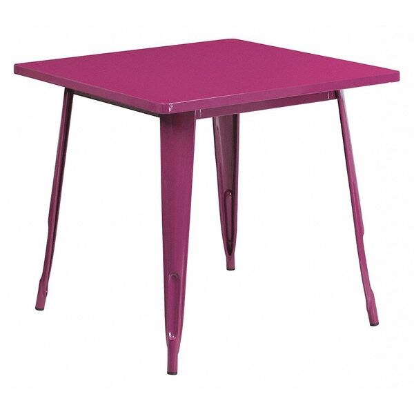Square Purple Metal Table, 31.5SQ, 31.5