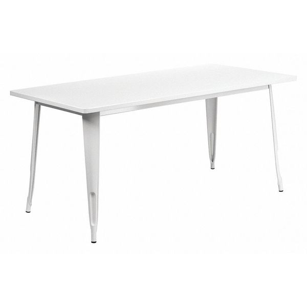 Rectangle White Metal Table, 31-1/2