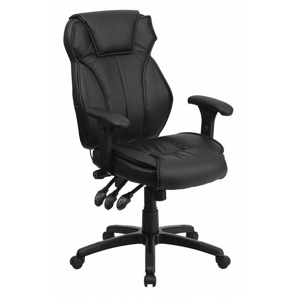 Contemporary Chair, Leather, 17-1/2