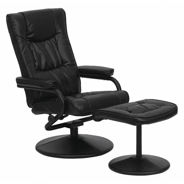 Black LeatherSoft Recliner with Ottoman