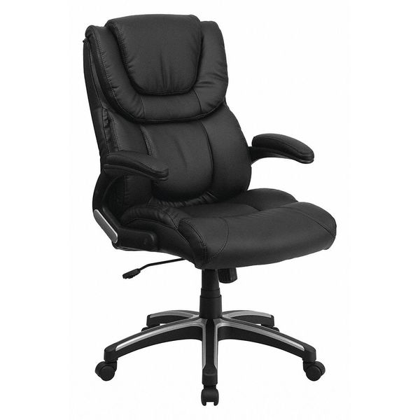 Contemporary Chair, Leather, 17-1/2